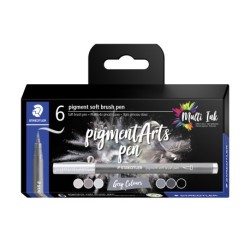 Brush pen Pigment Arts soft ass grå/sort (6)