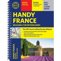 Philip's Handy Road Atlas France, Belgium and The Netherlands: Spiral A5