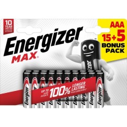Energizer MAX AAA/E92 (15+5 pack)