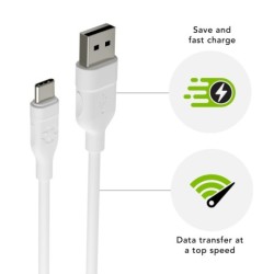 Re-charge - Cable - USB-A to USB-C - TPE, White (1.2m)
