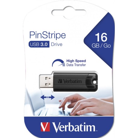 USB 3.2 PinStripe 16GB, Black