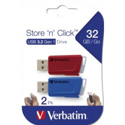 Store ´N´ Click USB Drive 32GB (2-pack) Red/Blue