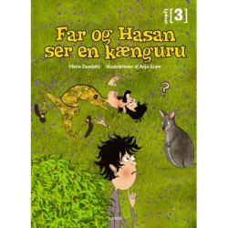 Far og Hasan ser en kænguru