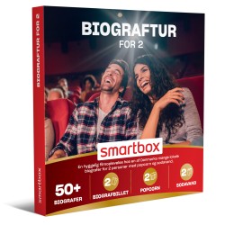 Biograftur for 2 – Lokale biografer: 2 biografbilletter, 2 x 2.5 l popcorn og 2 x 0.5 l sodavand for 2 personer
