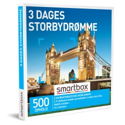 3 dages storbydrømme: 2 overnatninger med morgenmad for 2 personer