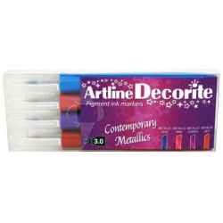 Artline Decorite Flat metallic 4-sæt