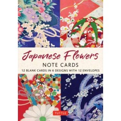 Japanese Flowers, 12 Note Cards: 12 Blank Cards in 6 Lovely Designs (2 each) with 12 Patterned Envelopes