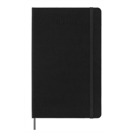 Moleskine 2025 18-Month Daily Large Hardcover Notebook: Black: Black