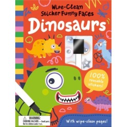 Wipe-Clean Sticker Funny Faces Dinosaurs
