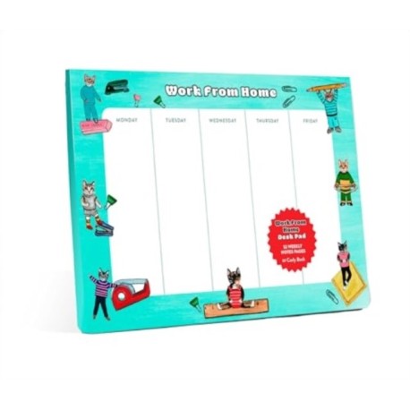 Work from Home Desk Pad: Cat Notepad & To Do List Pad, 52 Sheets, 6.75 x 9.75-inches