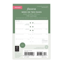Filofax Pocket Eco Week On Two Pages 2024 Diary With Tabs