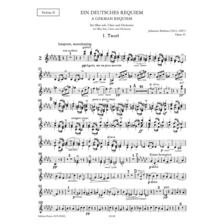 Deutches Requiem Op. 45 (Violin 2 Part)