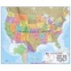 USA political wall map laminated