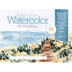 Watercolor the Easy Way Paint-Your-Own Watercolor Cards Coastal: Notecard Paint Kit with Paint and Brush Included