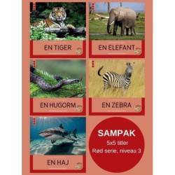 Fagfidusen. Niveau 3. Sampak A: 5x5 titler i rød serie