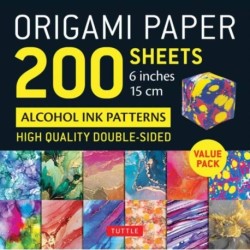 Origami Paper 200 sheets Alcohol Ink Patterns 6" (15 cm): Tuttle Origami Paper: Double-Sided Origami Sheets Printed with 12 Designs (Instructions for 5 Projects Included)