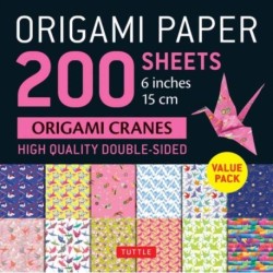 Origami Paper 200 sheets Origami Cranes 6" (15 cm): Tuttle Origami Paper: Double-Sided Origami Sheets Printed with 12 Designs (Instructions for 5 Projects Included)