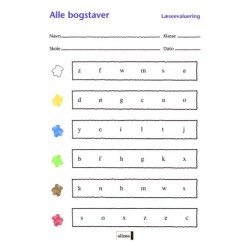 Læseevaluering på begyndertrinnet. Alle bogstaver