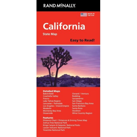 California, Rand McNally Easy to Read State Map
