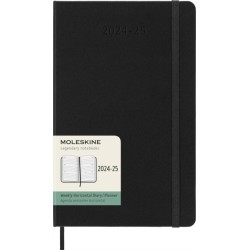 Moleskine 2025 18-Month Weekly Horizontal Large Hardcover Notebook: Black: Black