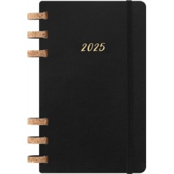 Moleskine 2025 12-Month Large Softcover Spiral Planner: Black: Black