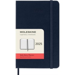 Moleskine 2025 12-Month Daily Pocket Hardcover Notebook: Sapphire Blue: Sapphire Blue