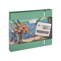 Akrylsæt med 21 dele i æske