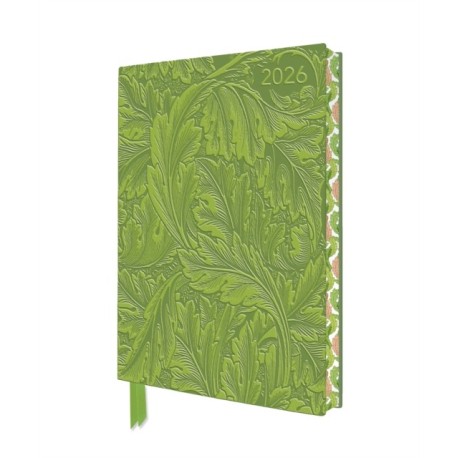 William Morris: Acanthus 2026 Artisan Art Vegan Leather Diary Planner - Page to View with Notes