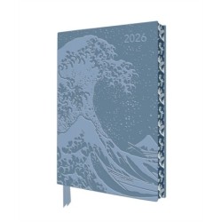 Katsushika Hokusai: The Great Wave 2026 Artisan Art Vegan Leather Diary Planner - Page to View with Notes