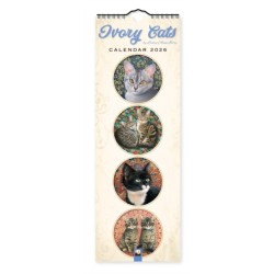 Ivory Cats Slim Calendar 2026 (Art Calendar)
