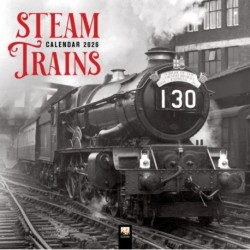 Steam Trains Heritage Wall Calendar 2026 (Art Calendar)