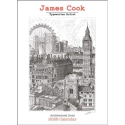 James Cook Typewriter Artist 2026 Wall Calendar: Architectural Icons