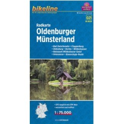 Radkarte Oldenburger Münsterland: Bad Zwischenahn, Cloppenburg, Oldenburg, Vechta, Wildeshausen