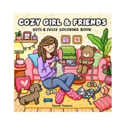 Cozy Girl & Friends: Cute and Fuzzy Coloring Book