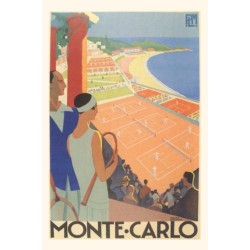 Vintage Journal Badminton Court, Monte Carlo Travel Poster