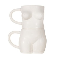 Sass & Belle Body Stacking Mugs White - Set of 2