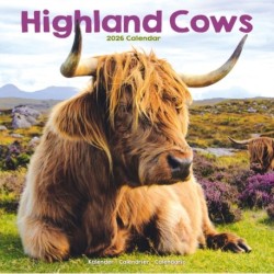 Highland Cows Calendar 2026  Square Animal Wall Calendar - 16 Month