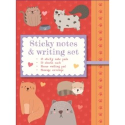 Sticky Notes and Writing Set: Cute Cats: Charming stationery wallet containing notes, stickies and envelope on a cute cat theme