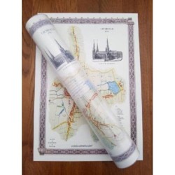 Lichfield 1781 - Old Map Supplied Rolled in a Clear Two Part Screw Presentation Tube - Print Size 45cm x 32cm