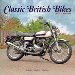 Classic British Bikes Calendar 2026  Square Motorbike Wall Calendar - 16 Month