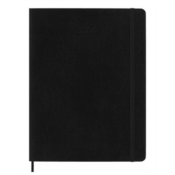 Moleskine 2025 12-Month Weekly XL Softcover Notebook: Black: Black