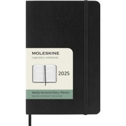 Moleskine 2025 12-Month Weekly Horizontal Pocket Softcover Notebook: Black: Black
