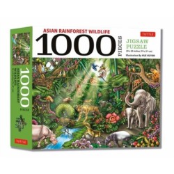 Asian Rainforest Wildlife - 1000 Piece Jigsaw Puzzle: Finished Size 29 in X 20 inch (74 x 51 cm)