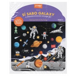 Space Sticker Book: Reusable Puffy Sticker Activity Book for Kids: With 30+ Glow-in-the-Dark Stickers, 2 Fold-Out Play & Go Scenes, and Travel Handles