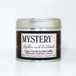 Mystery- Scented Soy Candle- Leather and Patchouli