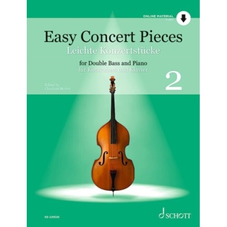Easy Concert Pieces: 24 Easy Pieces from 5 Centuries using half to 3rd Position. Vol. 2. double bass and piano.
