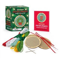 Wooden Christmas Ornaments Cross-Stitch Kit: Everything You Need to Create 3 Keepsakes