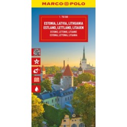 Estonia, Latvia, Lithuania Marco Polo Map: The Baltic States