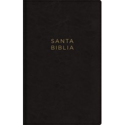 NBLA, Santa Biblia, Ultrafina, Letra grande, Leathersoft, Negro, Palabras de Jesus en rojo, con cierre