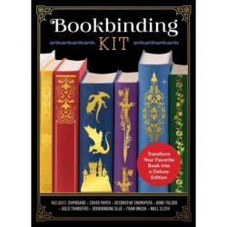 Bookbinding Kit: Transform Your Favorite Book into a Deluxe Edition - Includes: Chipboard, Cover Paper, Decorative Endpapers, Bone Folder, Gold Transfers, Bookbinding Glue, Foam Brush, Mull Cloth